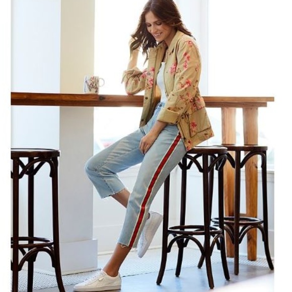 A Loves A Denim - A Loves A Side Ribbon Mom Jeans Cropped High Rise